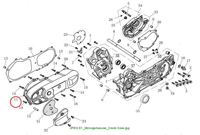 L CRANKCASE COVER, BL