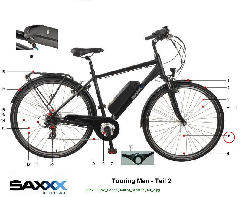 Hinterrad mit Bereifung Touring Herren