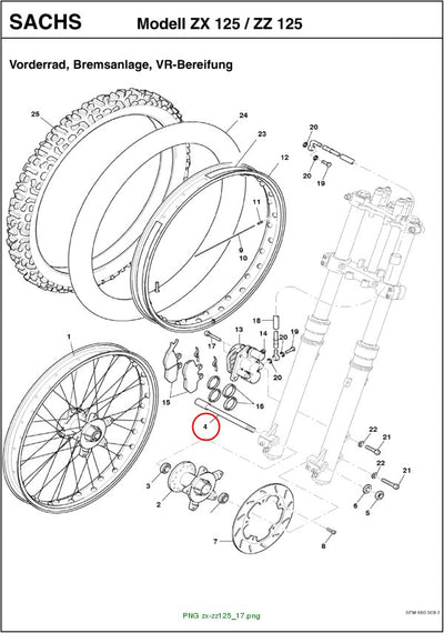 AXLE M15x1.25x245 galvanized
