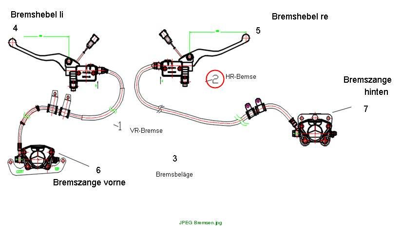 Rear brake complete E1S