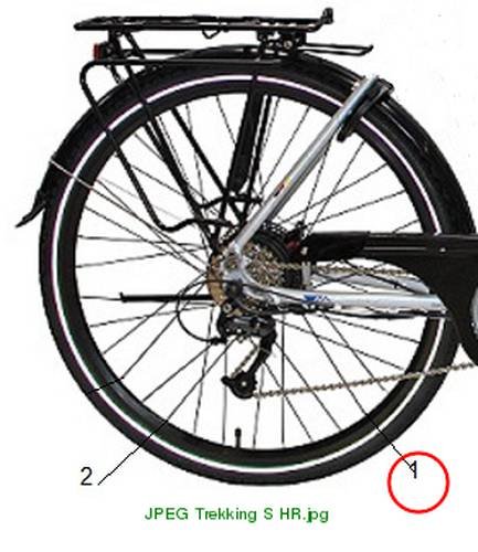 Rear spoke black G13x250 right trekking S