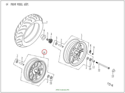 FRONT RIM COMP. 3.5x12 (REAR DISC) WHITE