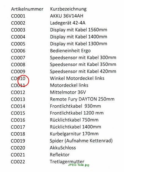 Winkel Motordeckel links