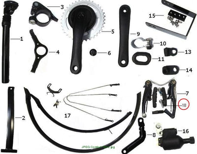 Brake pad pair for V-brake with threaded post