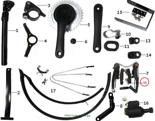 Brake pad pair for V-brake with threaded post