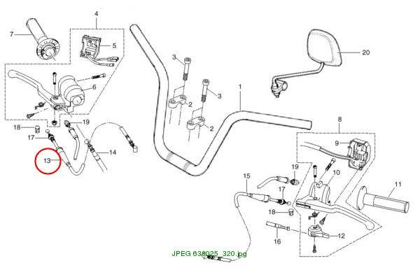 FRONT BRAKE CABLE Saxy 25/45