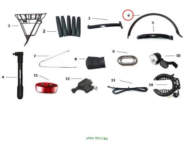 Rear mudguard, width 46.5 mm, black