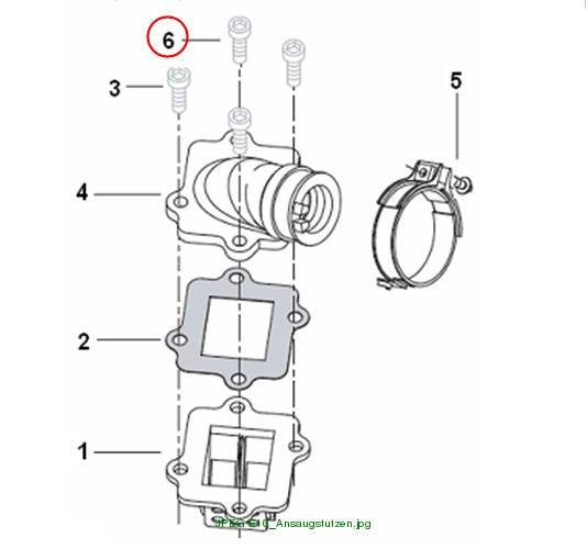 Shear bolt for intake manifold (25 km/h)