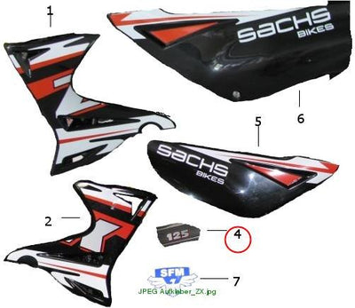 "Sticker: ""125"", ZX/ZZ"