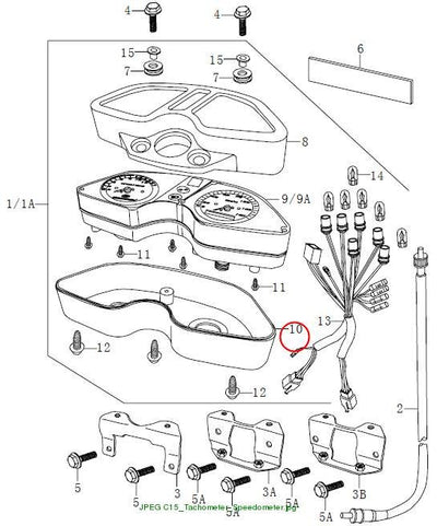 Lower case, speedometer