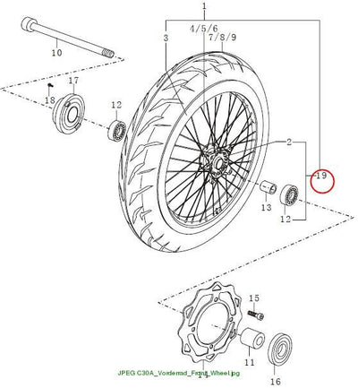 Front wheel hub (supermoto)