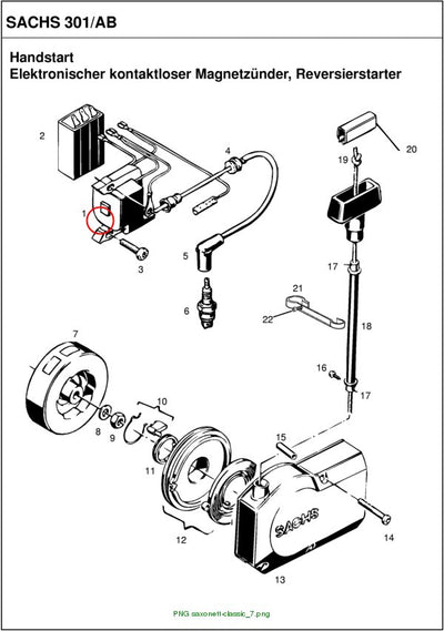 ZUENDSPULE MIT KERZENSTECKER Handstart