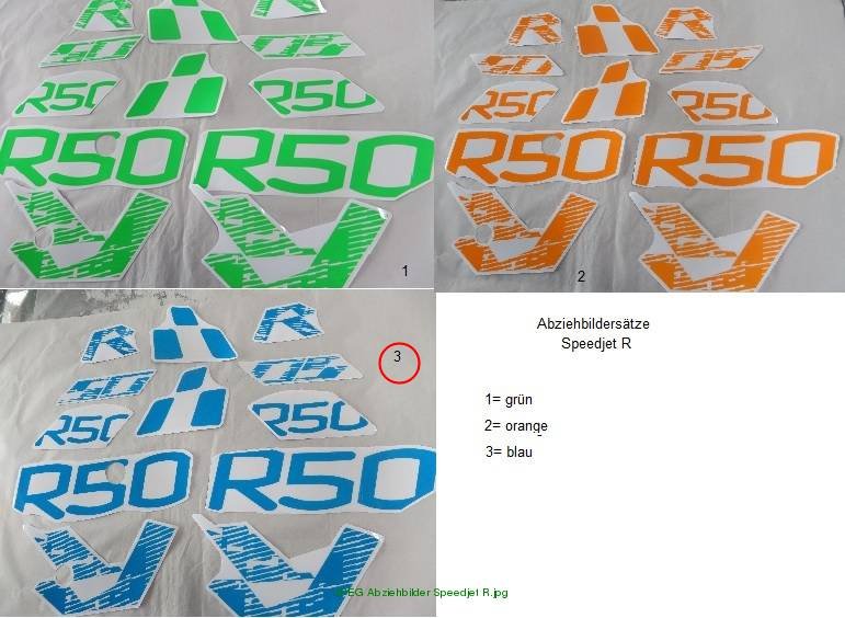 Decal set blue Speedjet R