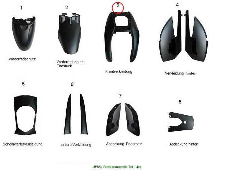 Frontverkleidung E-Bee grau