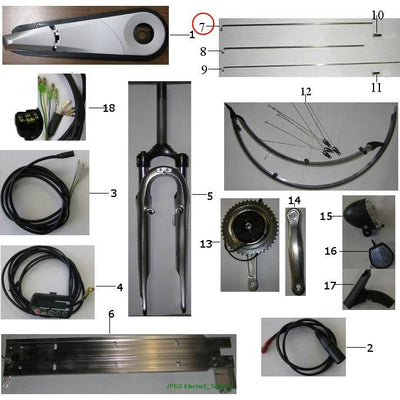 Front wheel spoke 12x230 for 250W motor