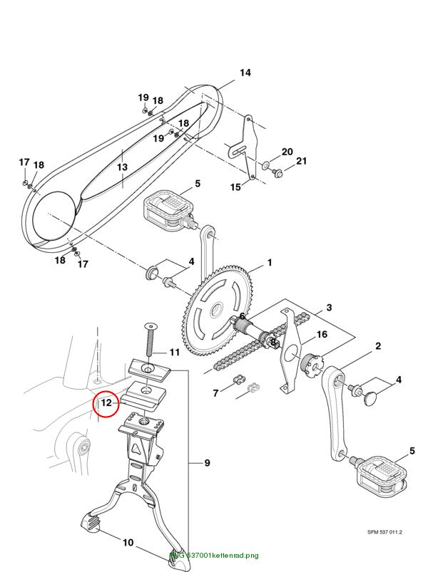 ADAPTER f. center stand alu Elektra 05
