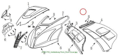 Front fairing glossy black without logo