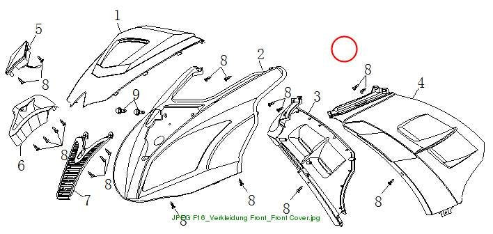 Front fairing glossy black without logo