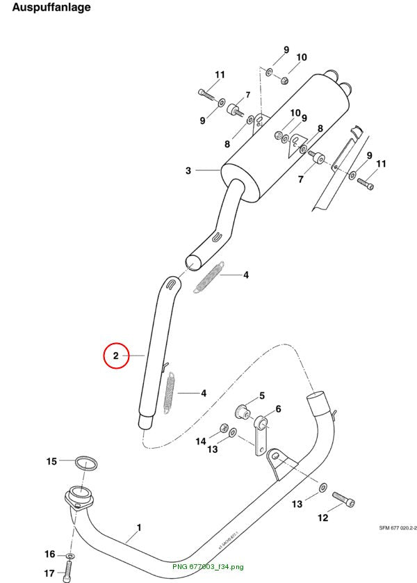 AUSPUFFROHR hinten XTC 4Takt
