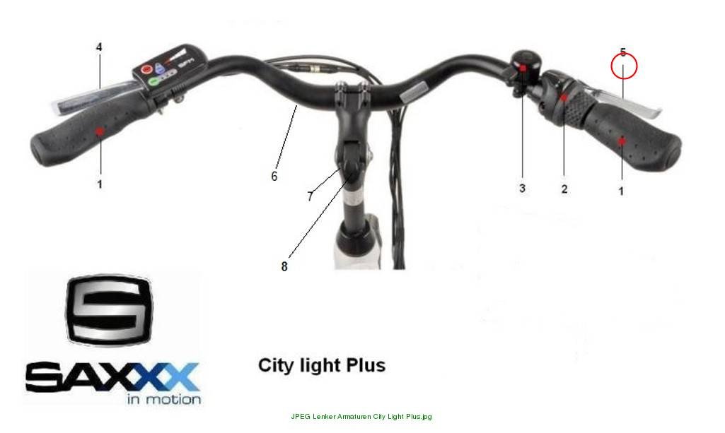 Brake lever right black 2100mm Tongsheng