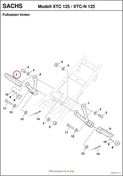 PASSENGER FOOTREST right XTC 4-stroke / 2-stroke