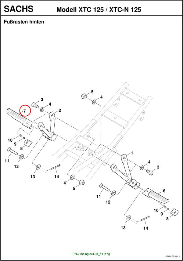 PASSENGER FOOTREST right XTC 4-stroke / 2-stroke