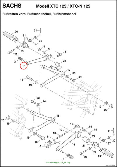 Assy. brake pedal, type: 675