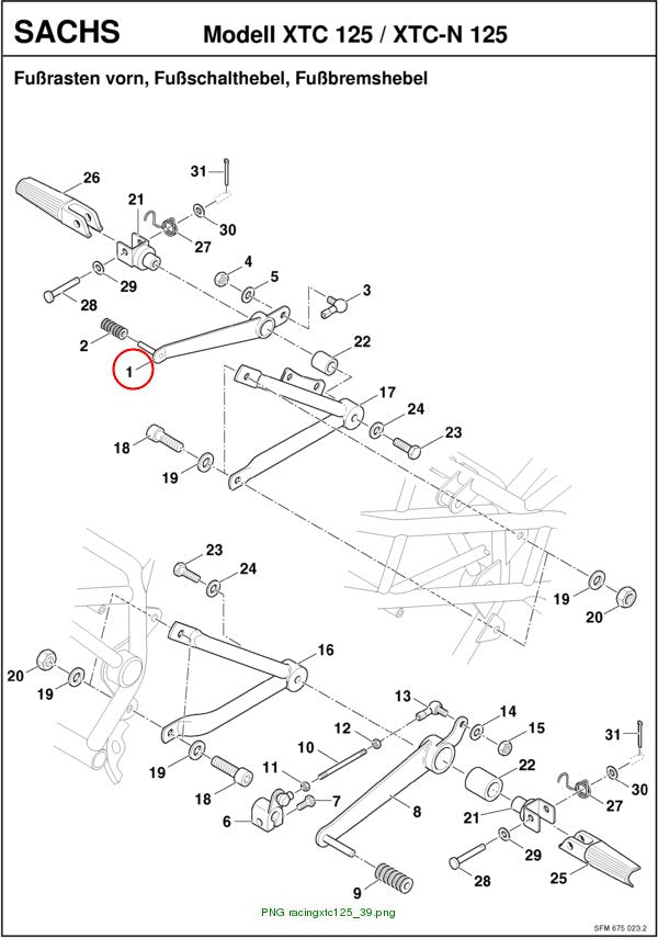 Assy. brake pedal, type: 675