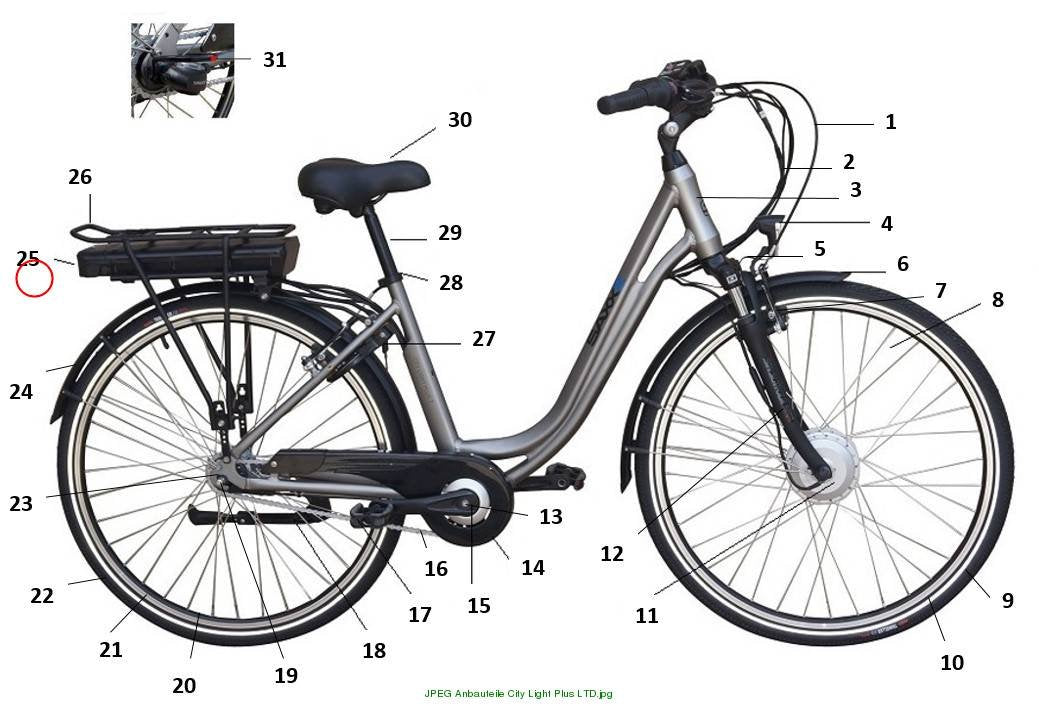 Akku 36V 10,4 Ah Fashion, City light Plus, Compact Plus S