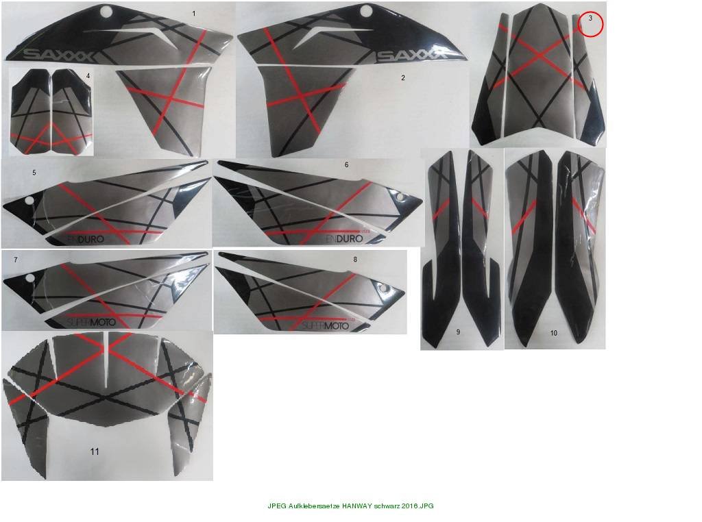 Decal set rear fairing black