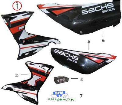 Sticker (left fuel tank upper) ZX