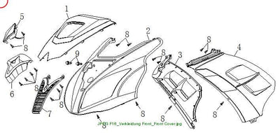 FRONT SHIELD white, red RS (SFM)
